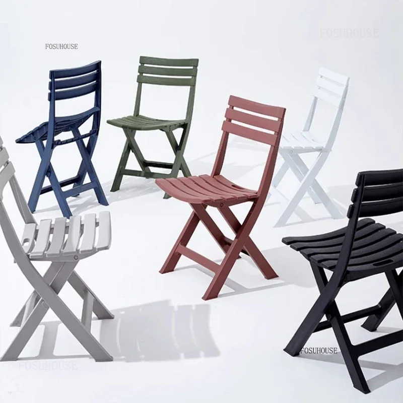 Creative Convenient Garden Chairs for Coffee Shops Folding Back Waterproof Chair Modern Plastic Garden Furniture for Terrace