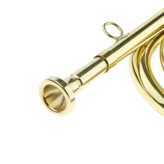 Tromba In Ottone Chiave C Stile Militare Per Principianti - Con Bocchino E Finitura Oro - Foto 2