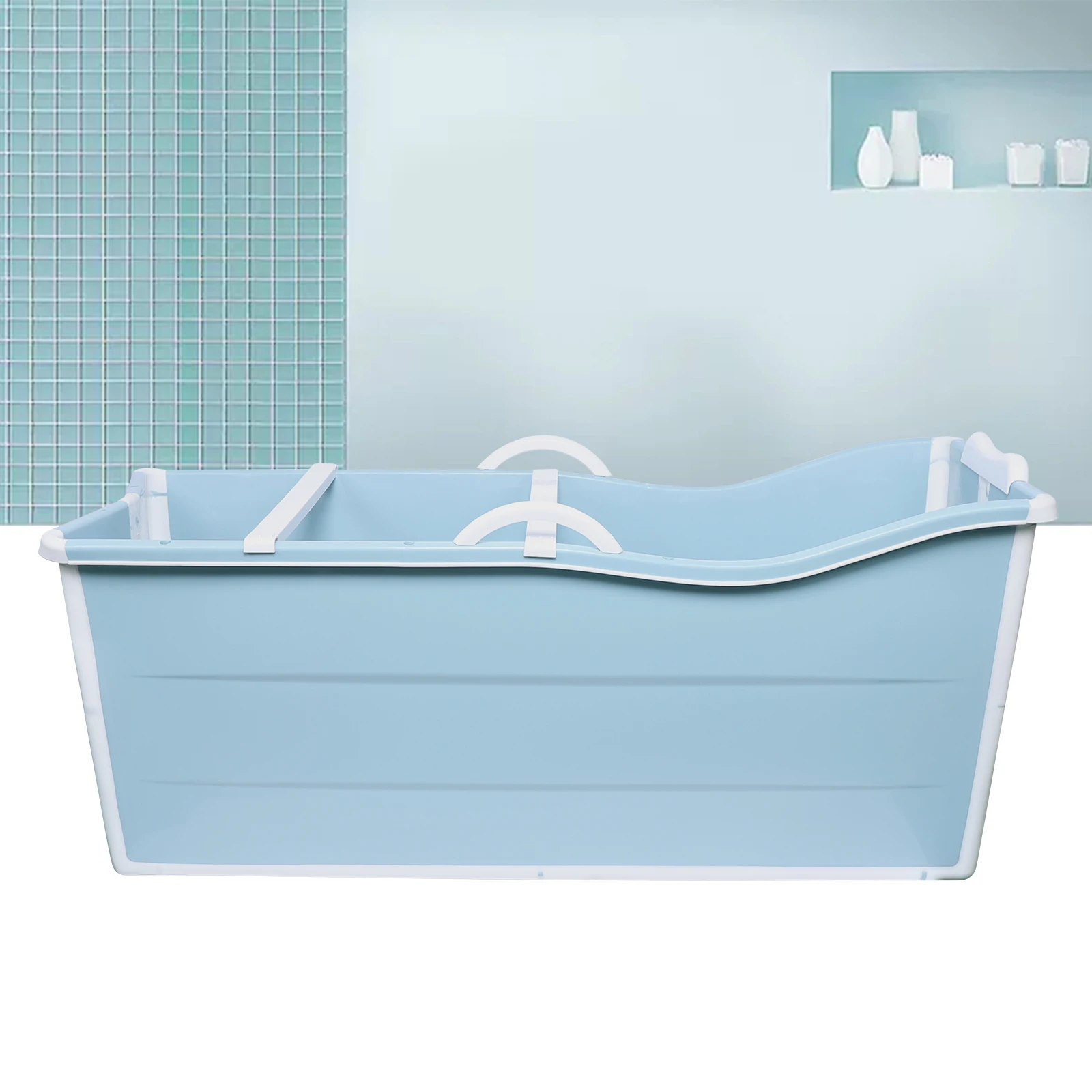 Portable Folding Water Tub Bathtub Adult Spa Soaking Bath Bucket +Drain Pipe Set 3