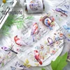 2m/Roll Birds and the Fragrance of Flowers PET Tape Masking Tape For Sticker Scrapbooking Journal Card Making Stationery 1