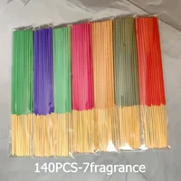 7 Sets of 140 Incense Sticks, Available in Four Seasonal Sets: Rose, Lavender, Sandalwood, Jasmine, Mint, Cherry Blossom, Herbal and Dragon Bloodwood, Each Pack Contains 20 Sticks, Suitable for Home, Office, Yoga, Meditation, Post-Meal Reading or Concerts, Long-Lasting Fragrance - Star