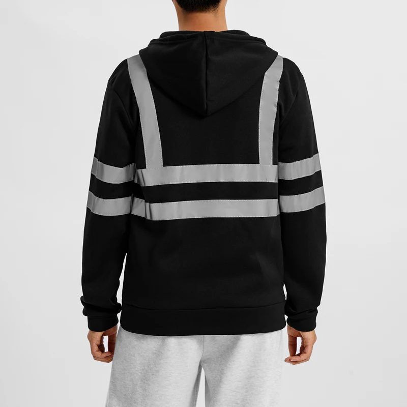 Men's High Visibility Reflective Hooded Sweatshirt