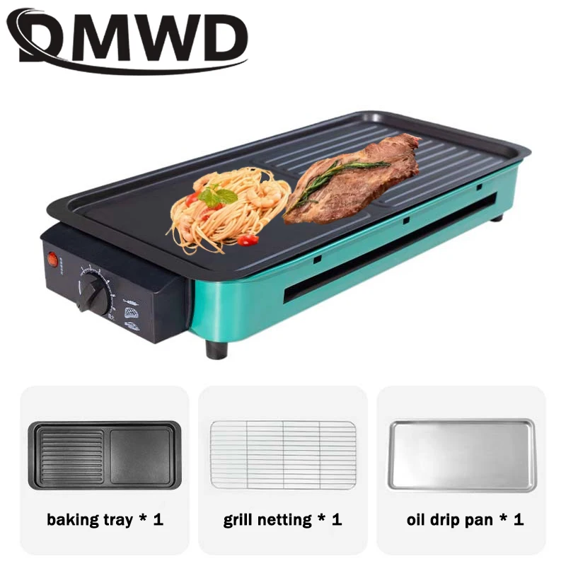 110V Multifunctional Electric Griddle Smokeless BBQ Grill Baking