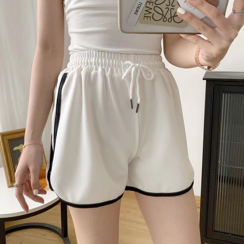 Sports Shorts Women Summer 2025 New Candy Color Anti Emptied Skinny Shorts Casual Lady Elastic Waist Beach Short Pants