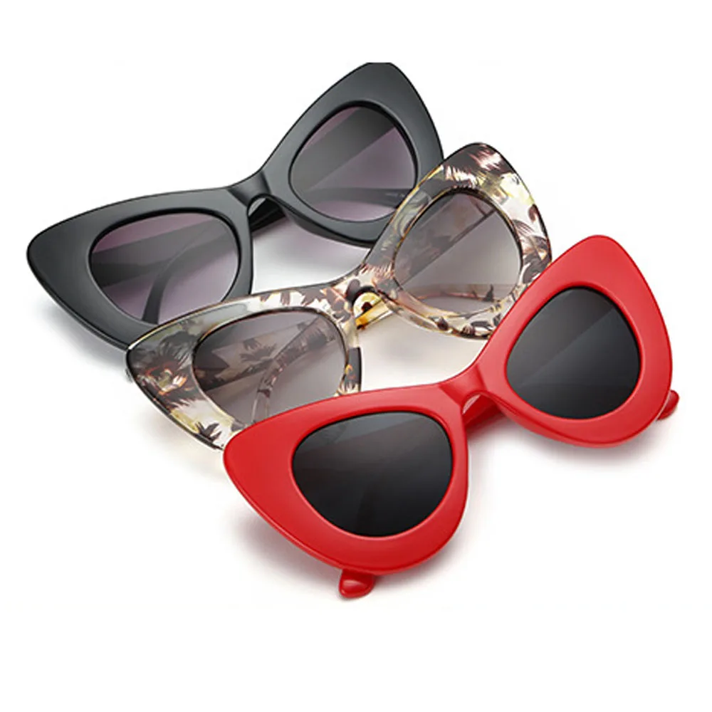 

FOENIXSONG Fashion Sunglasses for Women Cat Eye Oversized Frame Vintage 80s Sun Glasses Chic Ladies UV400 Eyewear