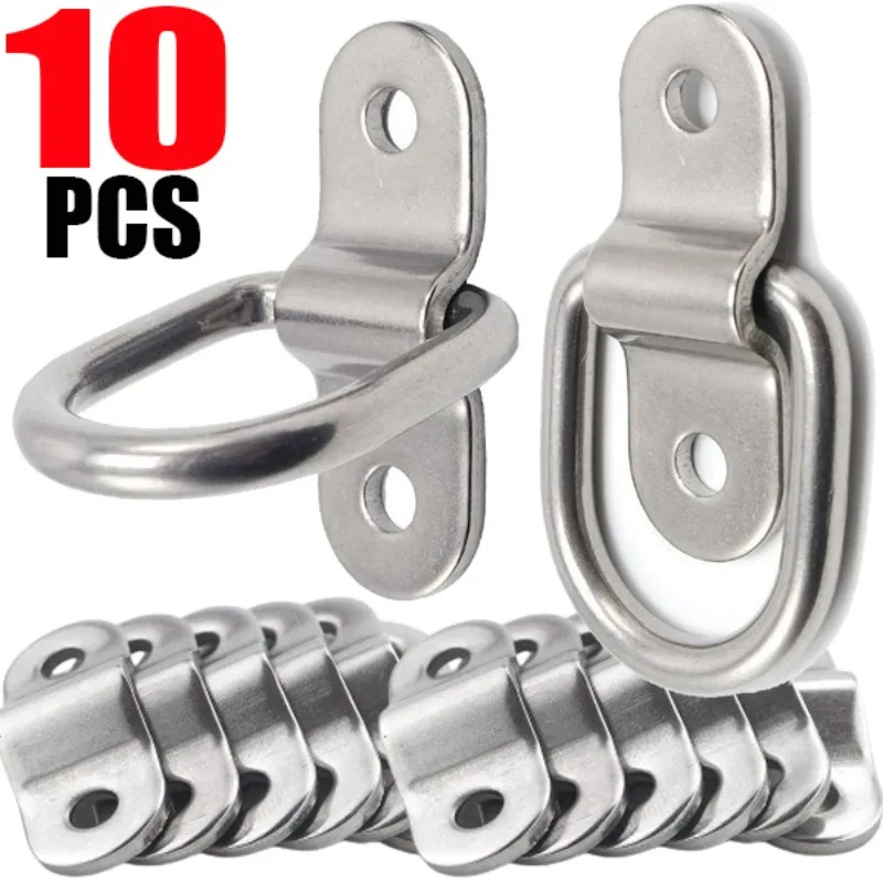 D Rings Tie Down Anchors 10/1Pcs D Rings Tie Down Anchors Ring Pull Hook Stainless Steel Lashing Ring Load Fit for Car Boat Cargo Trailer Vehicles RV Van