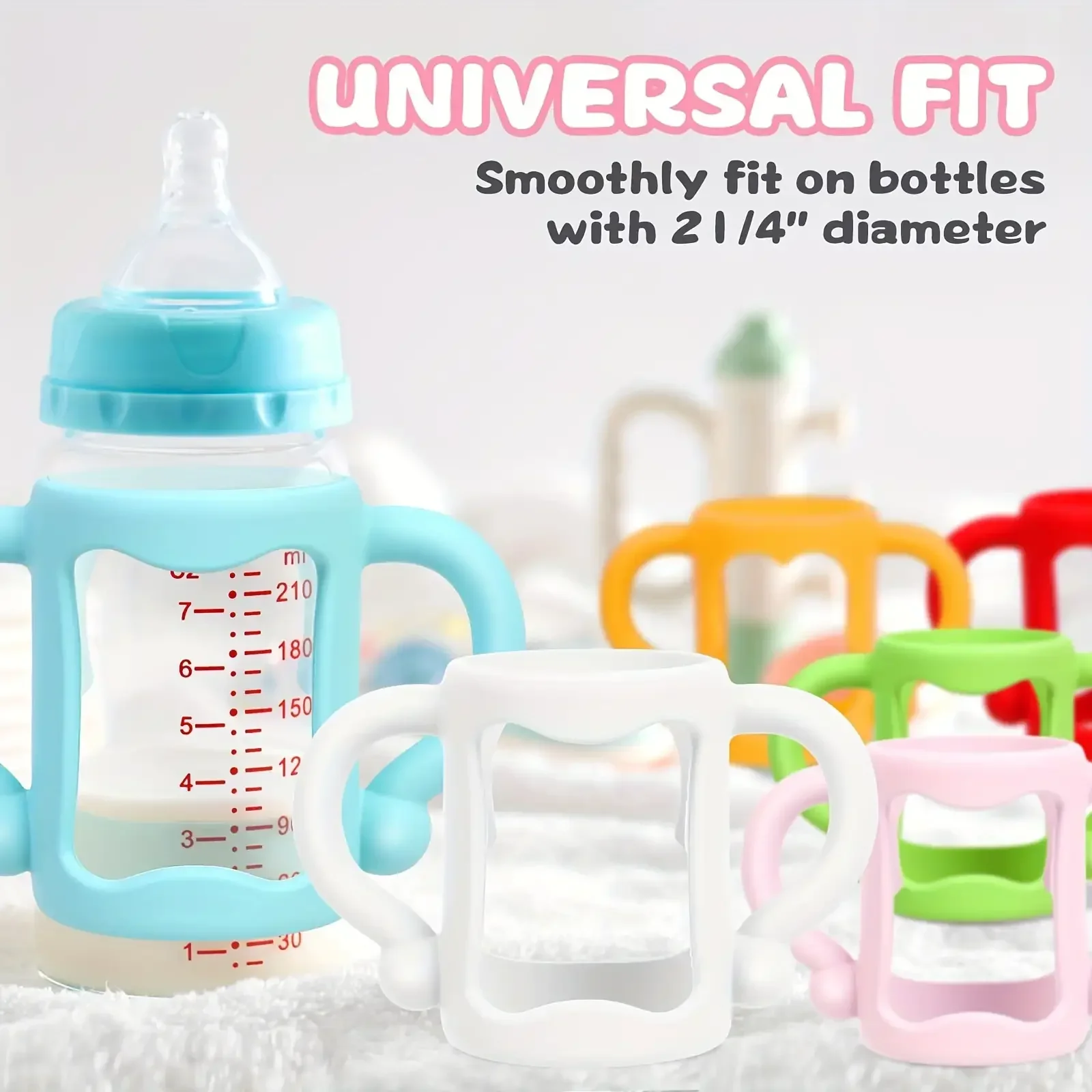 1PCS silicone bottle handle, baby bottle soft silicon handle, universal fit, easy for baby to grip, bisphenol free