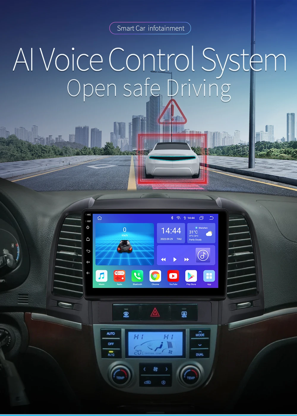 Hizpo Android DSP Car Radio For Hyundai Santa Fe 2 2006-2012