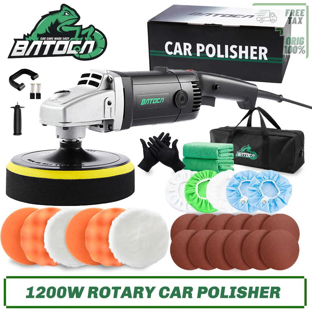 BATOCA 1200W Rotary Car Polisher 7Inch RO Electric Car Polishing Machine Buffing Tools Buffer Waxer Adjustable Speed Sander