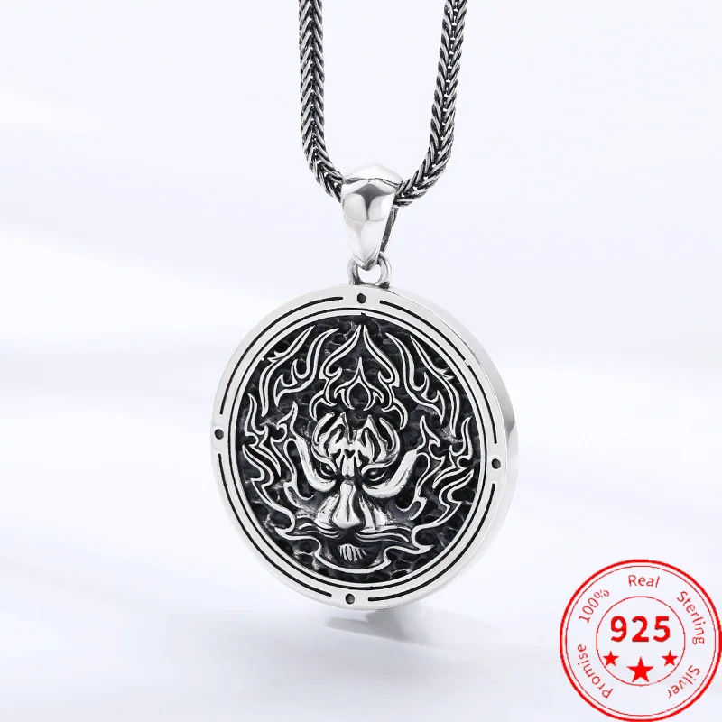 

S925 Sterling Silver Charms Pendants for Women Men New Fashion Ancient Animal Zodiac Tigers Relief Punk Jewelry Free Shipping