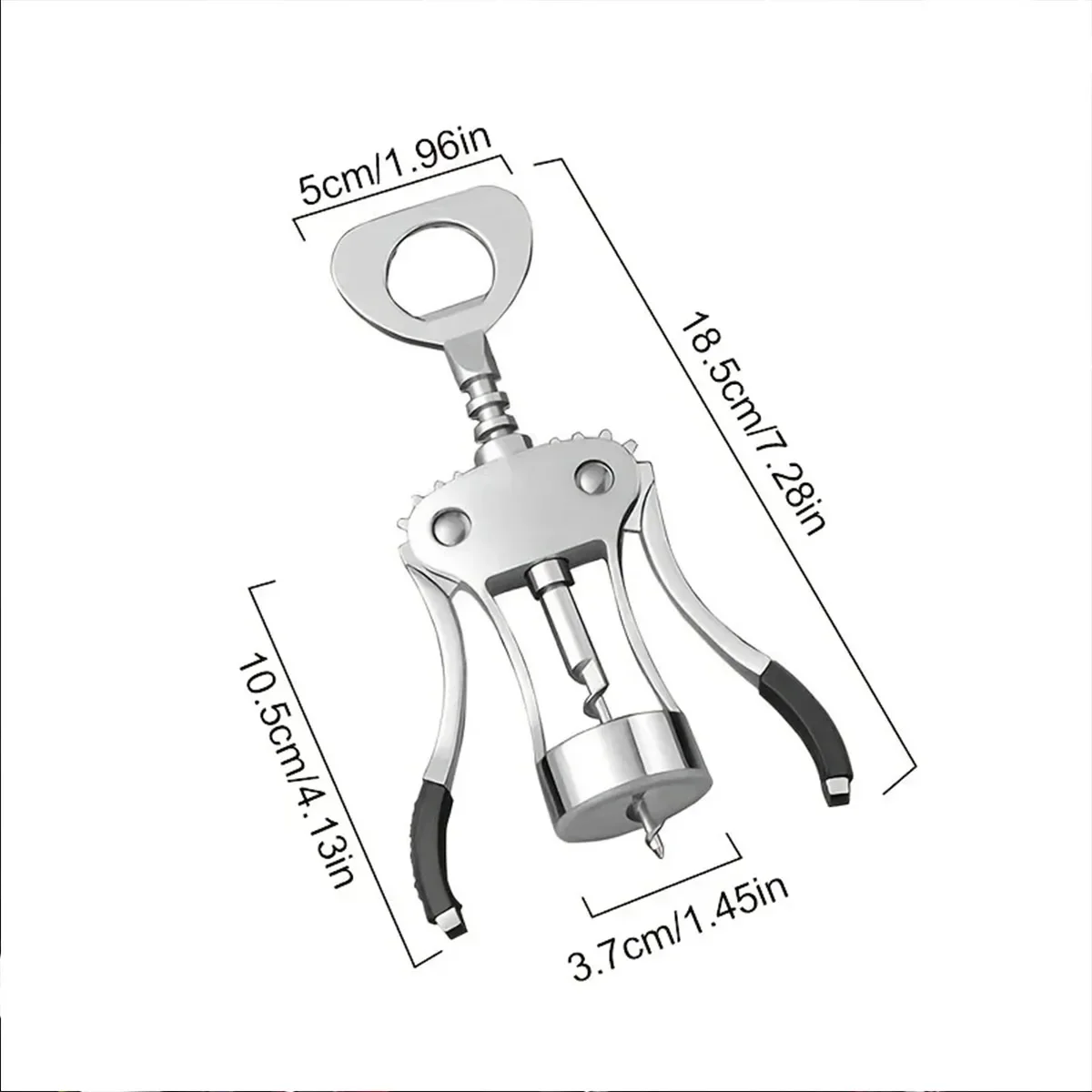 1pc-Wine Opener Stainless Steel Opener Zinc Alloy Premium Wing Corkscrew Wine Bottle Opener with Multifunctional Bottles Opener