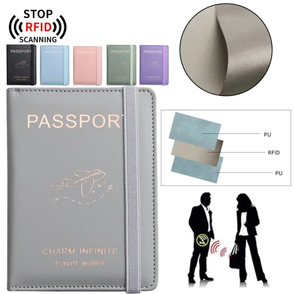 다기능 PU RFID 여권 보호대 커버, 신용 ID 카드 지갑, 방수 문서 패키지, 여권 거치대