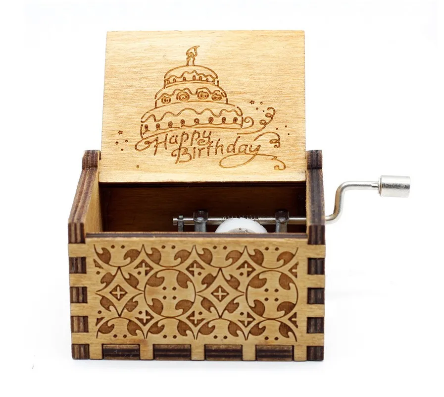 Carousel Music Box Music Box All Black Antique Carved Wooden Hand Crank Spirited Away Music Box Christmas Gift Birthday Gift Party Decoration