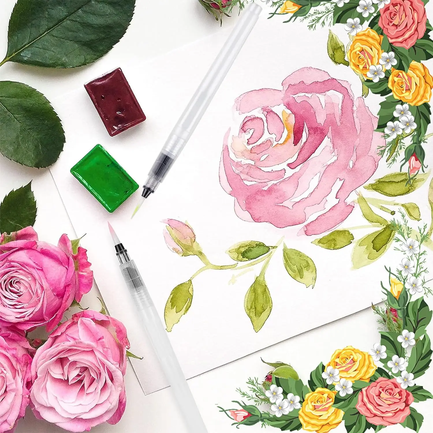Fountain pen Solid watercolor painting pen Water-soluble color lead fountain brush