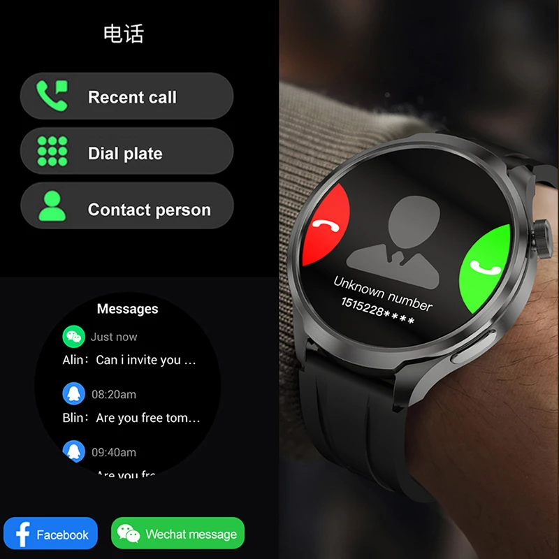 2025 New GPS Sports Smart Watch Men AMOLED HD Screen Outdoor Fitness Compass IP68 Waterproof NFC Bluetooth Call Smartwatch Man