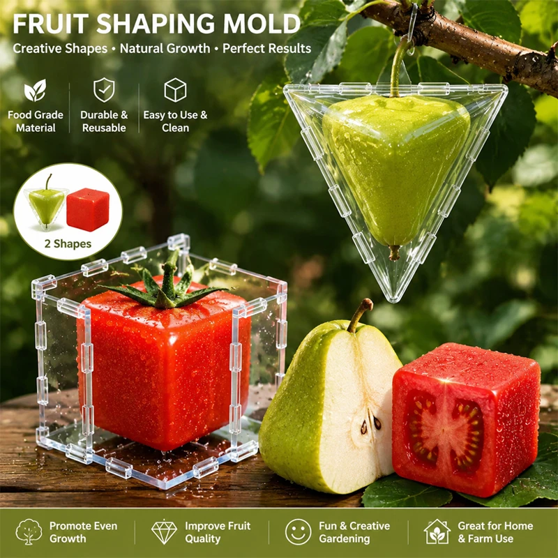 Mini Wiederverwendbare Tomatenform Transparente Kunststoff-Erdbeer-Pflaumen-Fruchtformungsskulptur Heim-Garten DIY Styling-Werkzeug