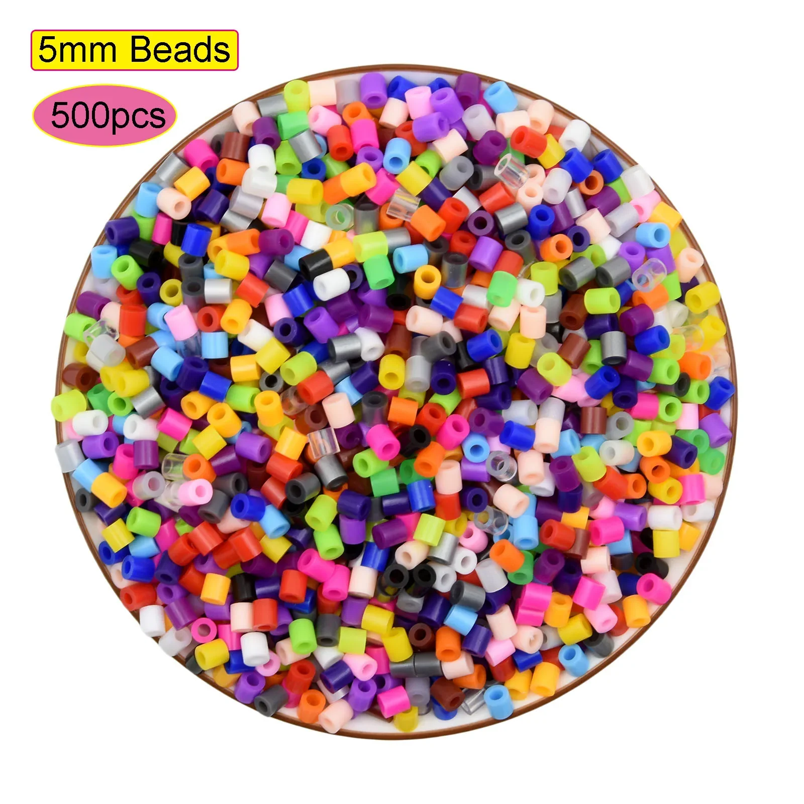 500PCS Multicolor Hama Beads for Kids – DIY Puzzle and Pixel Art Toy Set