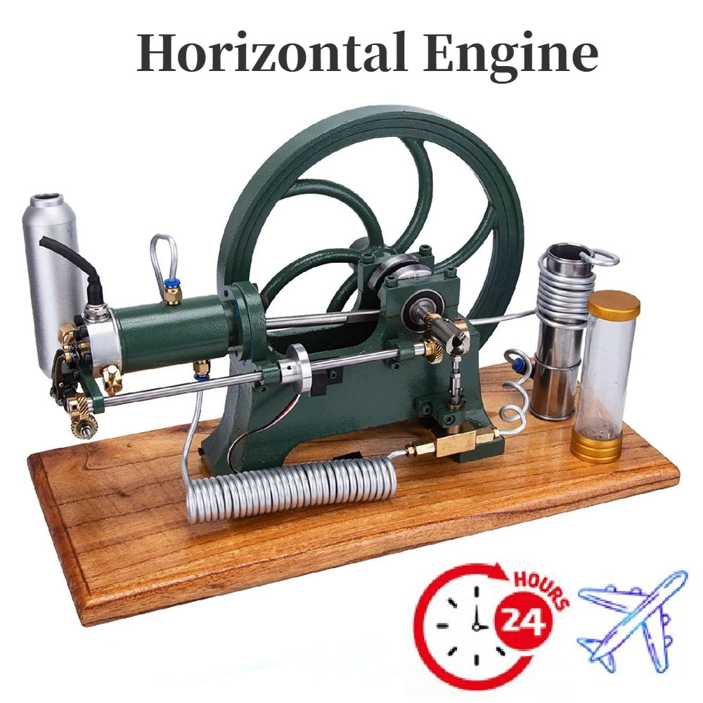 

Four Stroke Gasoline Engine Model Horizontal Engine Metal Uniform Speed Generator Model Experiment Collection Model Toy