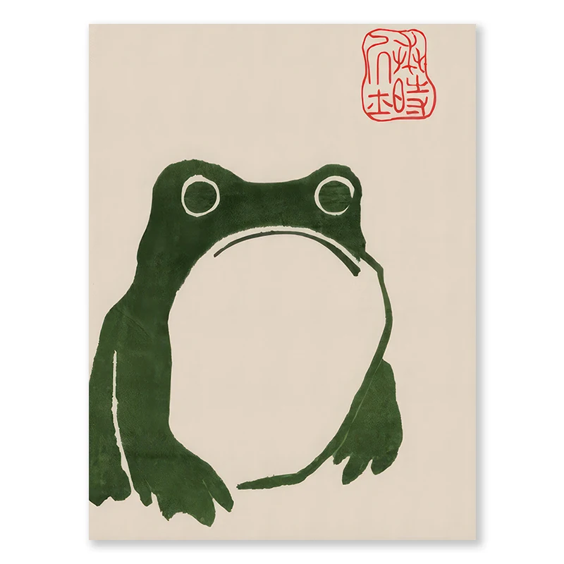 Japan Hajime Matsumoto Green Frog Wall Art Retro Trendy Ukiyo-e