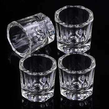 1PC Crystal Glass Acrylic Acrylic Powder Liquid Nail Cup Dappen Dish Lid Bowl Cup Holder Equipment Nail Tools