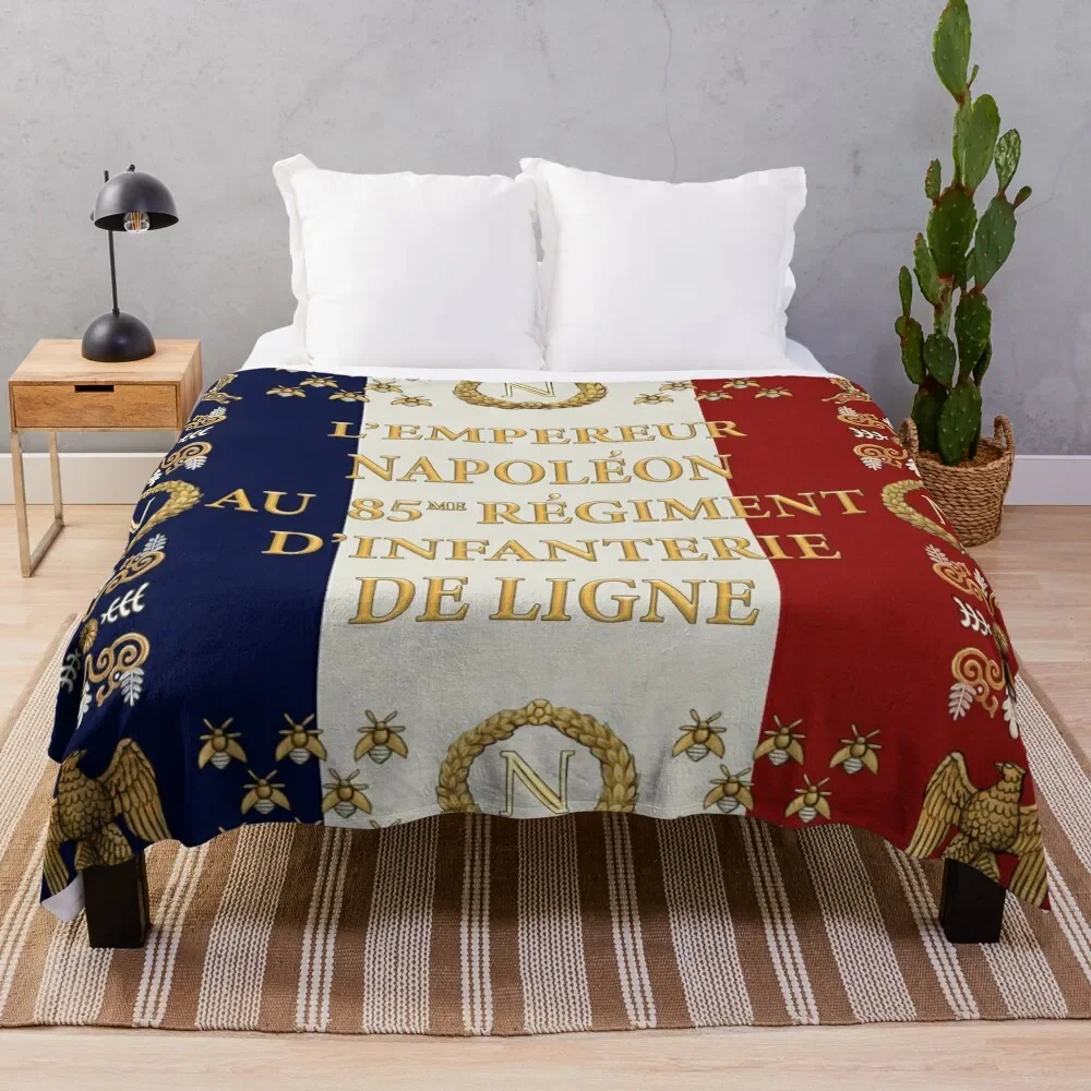 

Napoleonic French 85th regimental flag Throw Blanket Quilt manga Blankets
