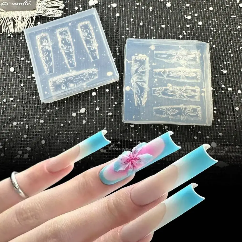 실리콘 3D 꽃 네일 몰드 DIY 하와이 히비스커스 네일 아트 조각 템플릿 투명 꽃잎 네일 디자인 레진 몰드 네일 도구