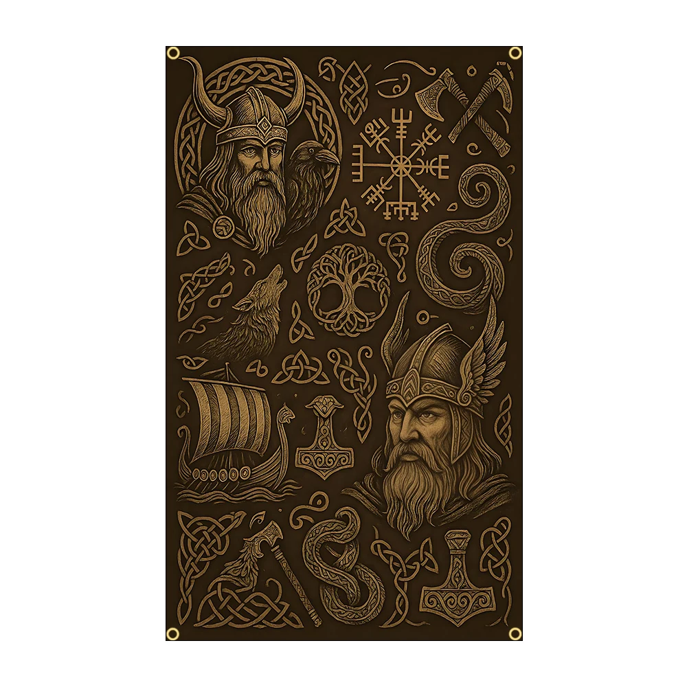 Vinland Viking Decorative Flag - Nordic Heritage Banner