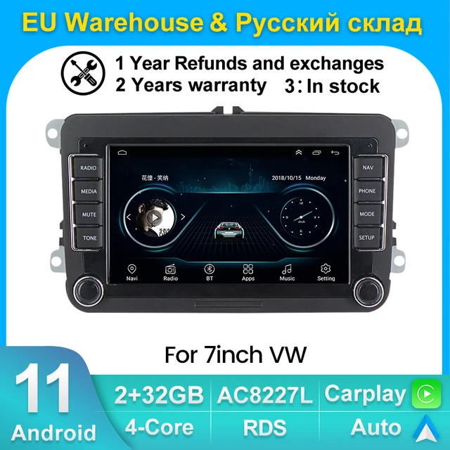 2 din Android For Volkswagen VW Polo Jetta Skoda Octavia Golf 5 7 Touran  Car Radio Multimedia Player Carplay Auto GPS Navigation - AliExpress