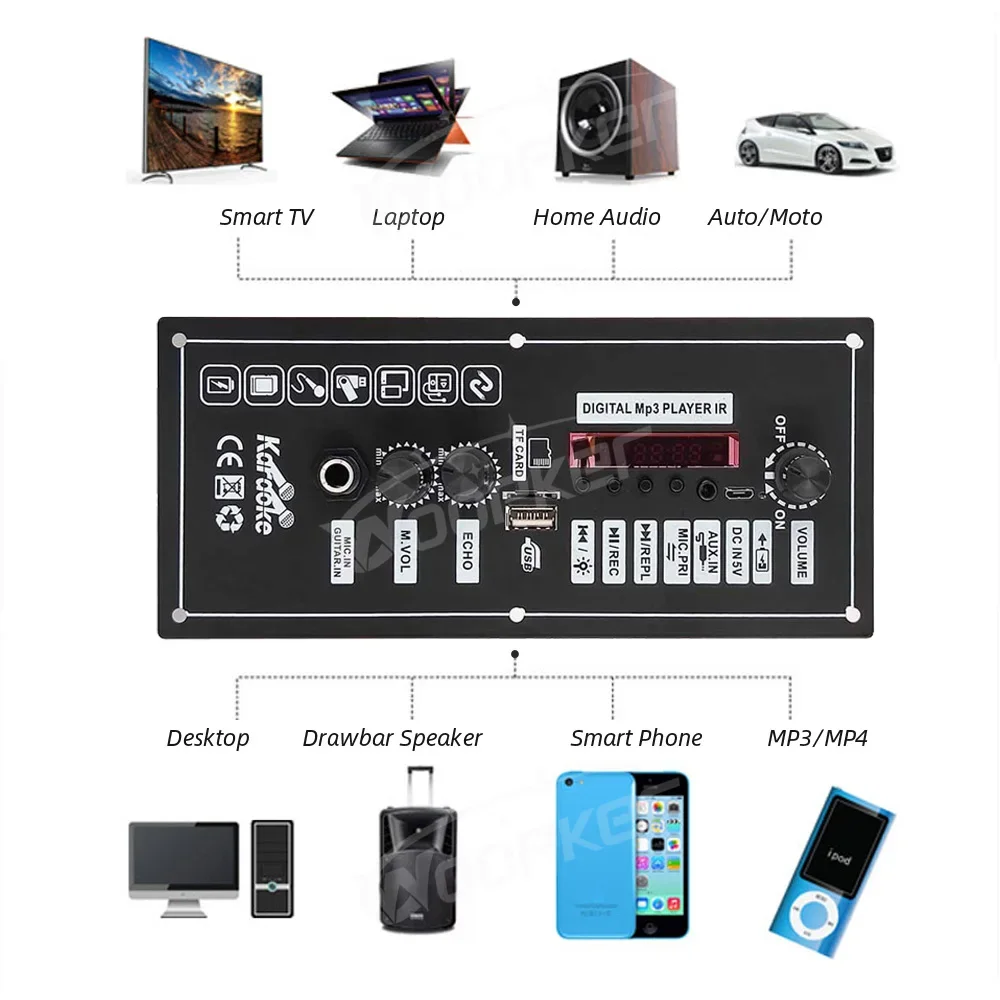 3.7V Amplifier Board 30W Amplifier with Remote Control Support Bluetooth AUX U-D