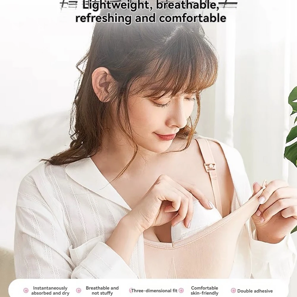 lactation Anti overflow breast pad postpartum disposable Thin style ventilate Leak proof nipple 100 pieces 3