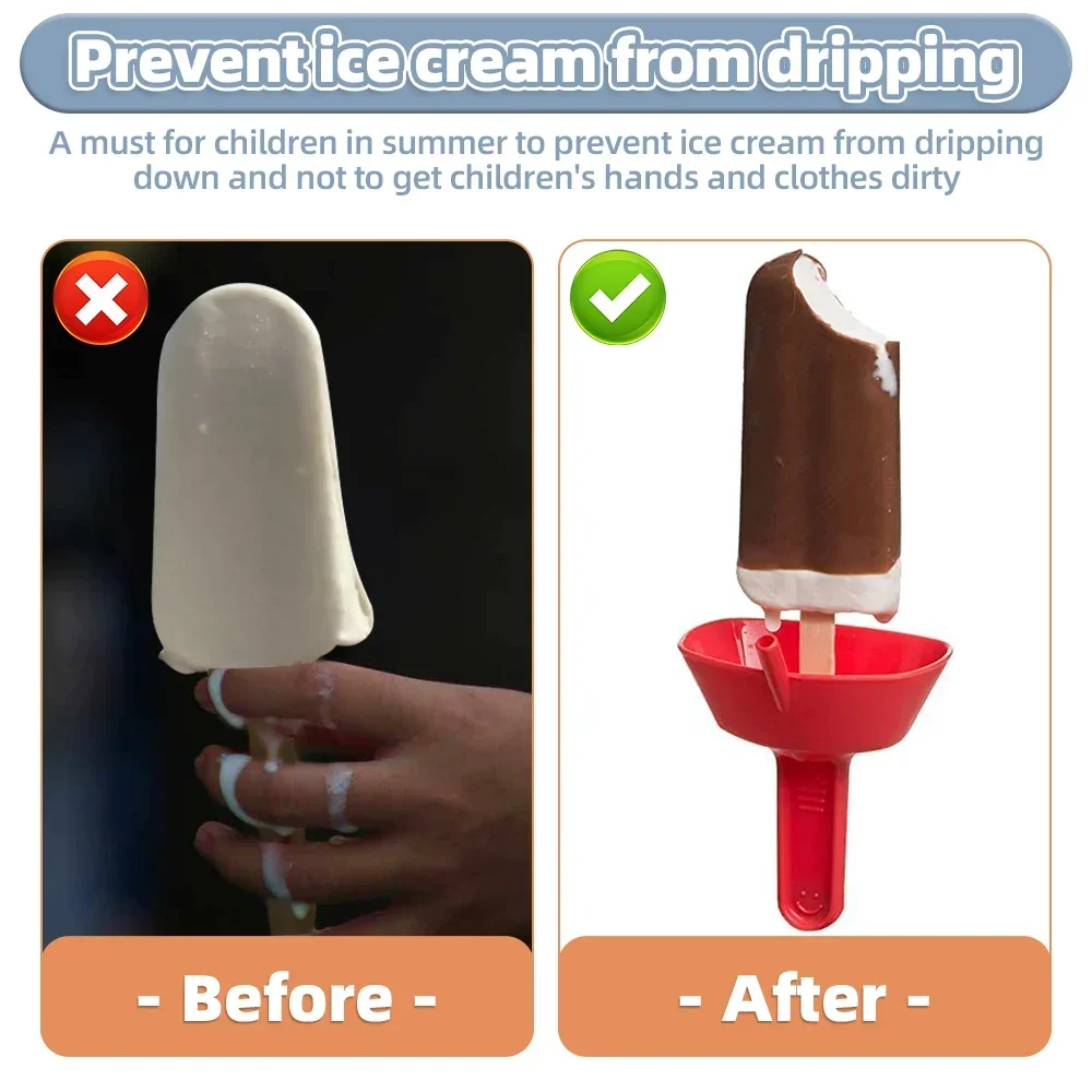Popsicle Rack Popsicle Holder New Drip-Proof Popsicle Rack Drip Free Ice Holder No Mess Free Frozen Treats Rack Popsicle Holder with Straw For Kids Ice Cream