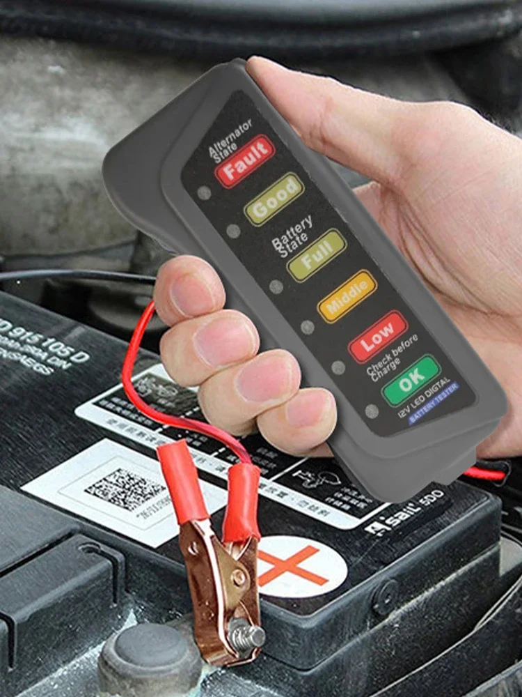 Description Picture 4 of itemBattery Tester Automobile Motorcycle Battery Car Batterys Testers ABS Red Yellow Green Display 12V Battery Level Tester
