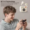 TWS Wireless Retro Earphone Sound By KFG ENC DT3 360°ACS 5.4 Bluetooth With Touch Control LED Power Display Sports Headset Gift 4