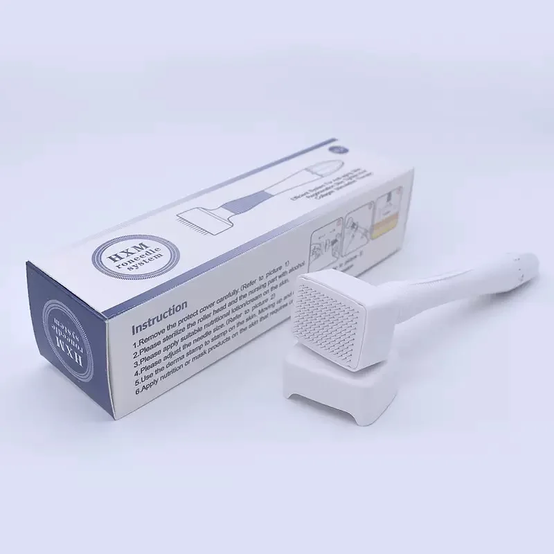 140A 0.25mm Derma Stamp Microneedling Face Roller Massager Adjustable Titanium Needle Length Skincare Beard Growth Scalp Hair