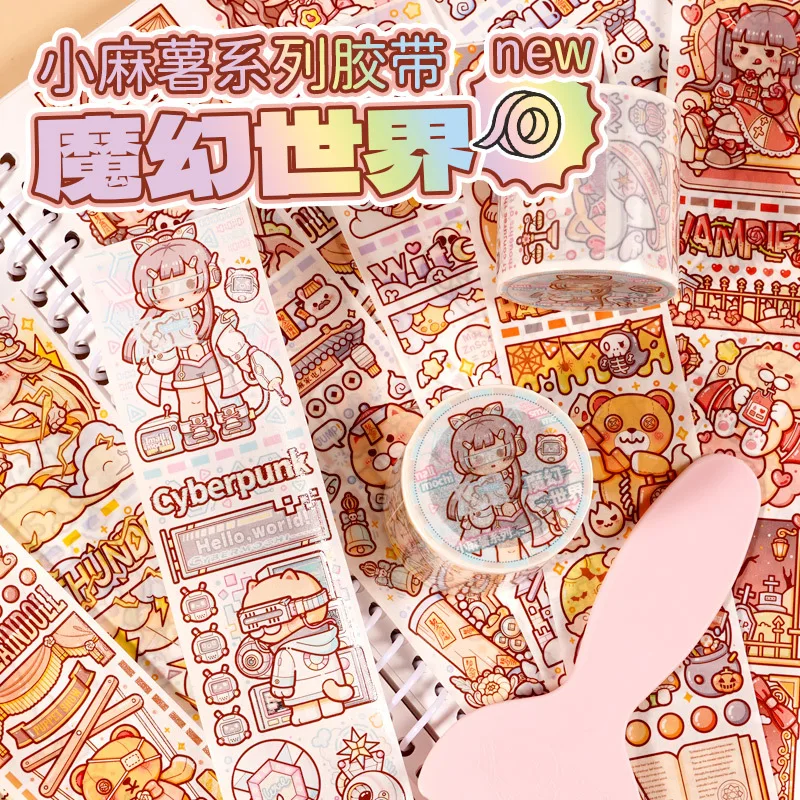 New Small Mochi Potato Whole Roll Stickers Decorative Materials Korean Stationery Washi Tape Kawaii Tape Kawaii Stickers 3