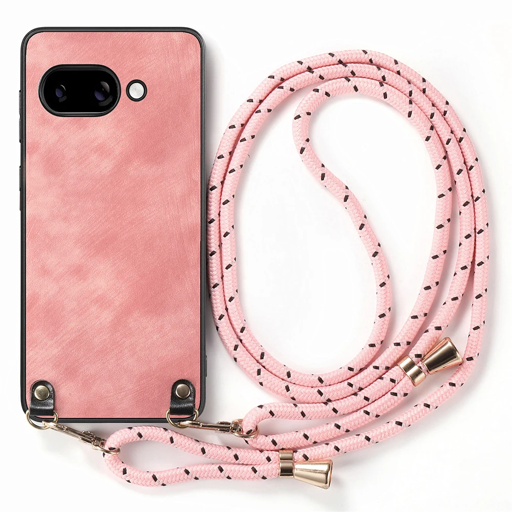 Crossbody Lanyard Matte Phone Case with Long Necklace Cord - Protective Back Cover