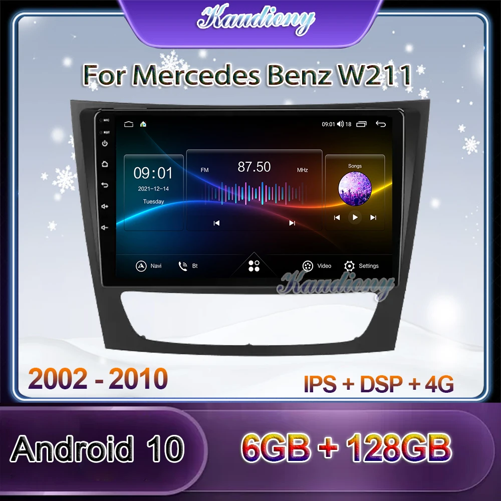 Автомобильный радиоприемник Kaudiony Android 10 0 для Mercedes Benz W211 E-Class автомобильный DVD