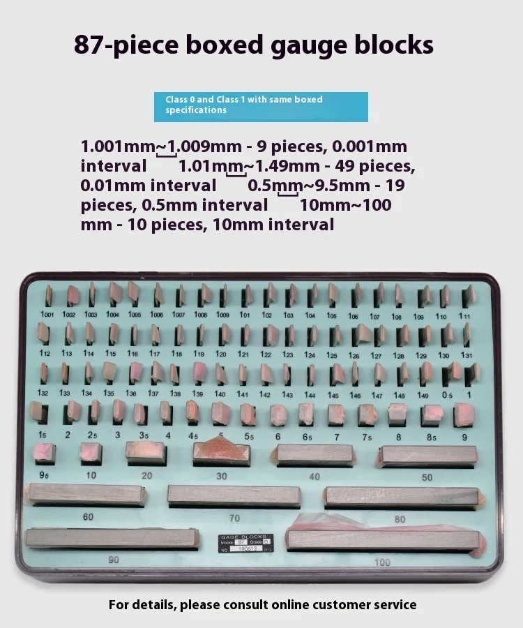 Shahe Block Gauge 38Pcs/Set 1 Grade 0 Grade Caliper Block Gauge Inspection Block