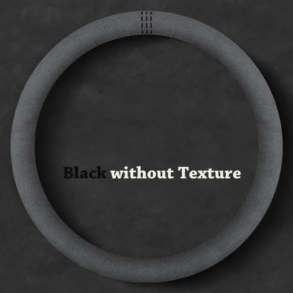 Luxury Cowhide Suede Steering Wheel Cover - Breathable and Universal Fit Car Accessory