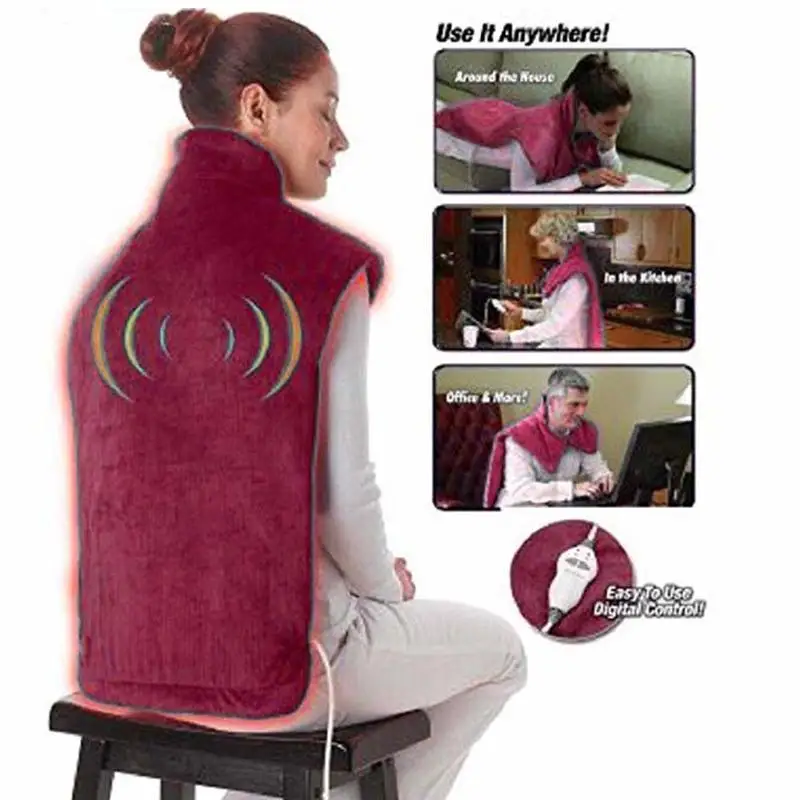 Flanella Health Relief Wrap Neck Shoulder Back Heat Pad Therapy Muscles Sollievo Dal Dolore Pad Massaggiante Heat Wrap Massaggiatore Domestico