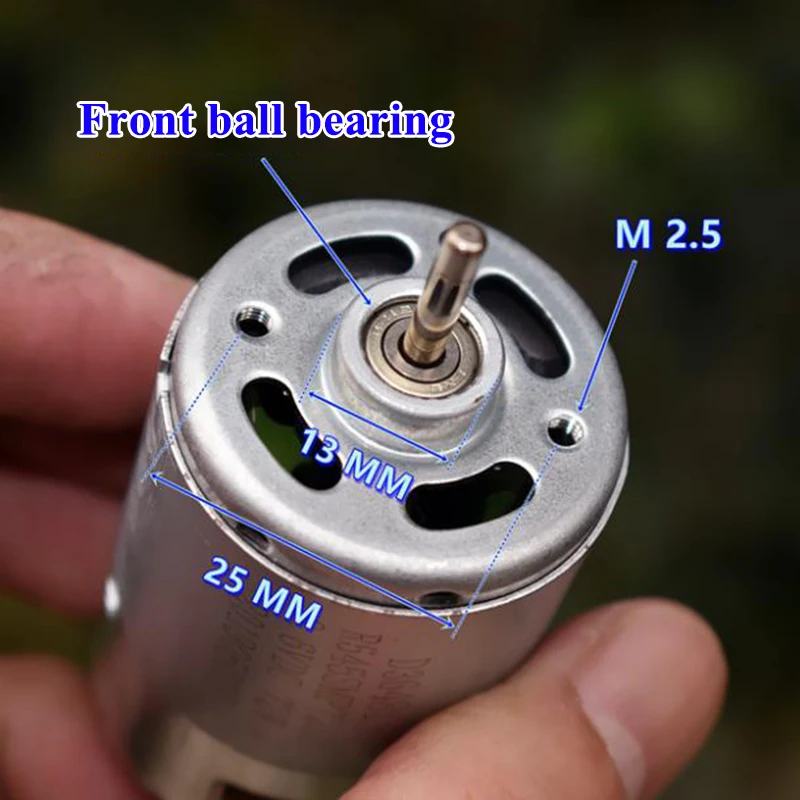 RS-365SA DC 12V 12000RPM High Speed Mini Electric Motor - 28mm With Front Ball Bearing