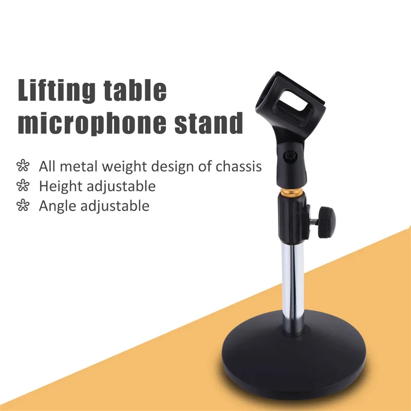 Portable Mic Stand Pedestal Feet Adjustable Desk Holder Bracket Speech Live Fixing Frame Microphone Bracket