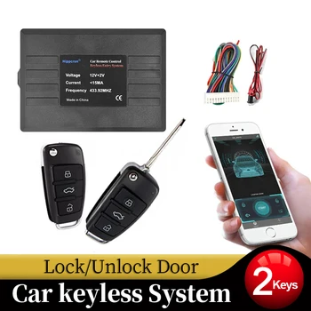 Hippcron Car Alarm System Entry Keyless System Central Locking Auto Remote Central Kit Door Lock APP With Remote Control 1