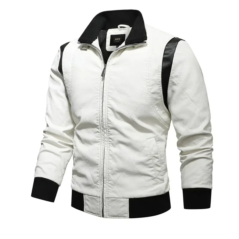 Ryan Gosling Drive Jacket Mens Winter Bomber Leather Jackets Men Scorpion Embroidery Hooded Jacket PU Leather Motorcycle Jacket 2
