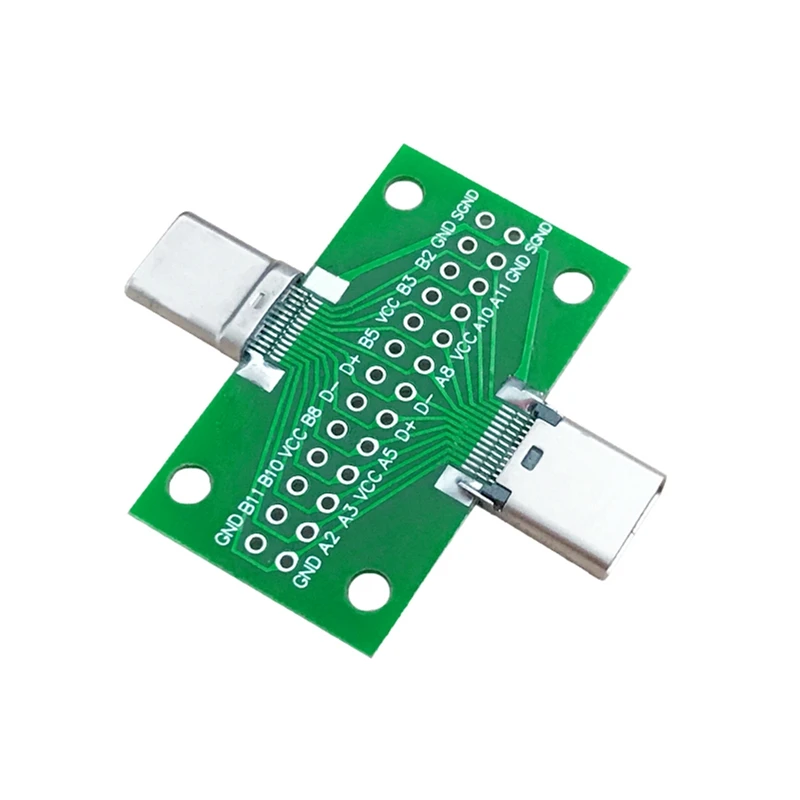 남성-여성 유형 C 테스트 PCB 보드 범용 보드(USB 3.1 포트 포함) 핀이 있는 20.6X36.2MM 테스트 보드