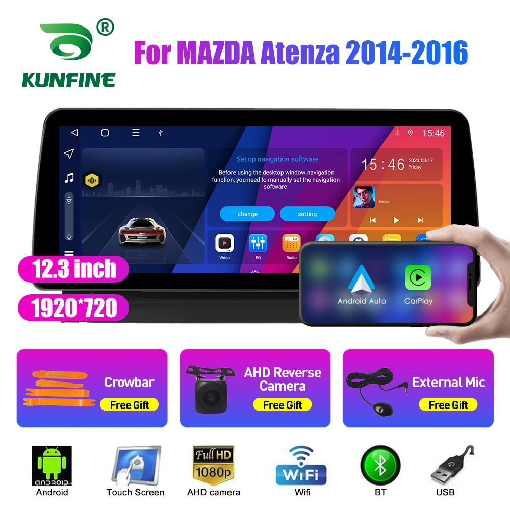 

Автомобильный радиоприемник 12,3 дюйма с ЖК-экраном для MAZDA Atenza 2014-2016 Android Восьмиядерный автомобильный стерео DVD GPS навигатор Carplay