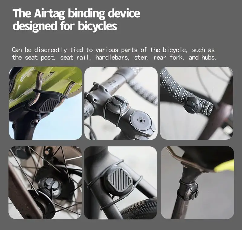 Tragbare Mehrzweck-Airtag-Abdeckung, wasserdicht, ultraleicht, Silikon, Fahrrad-Airtag-Hülle, Find My GPS-Tracker für iOS/Android – Detail 2