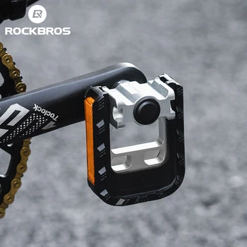 ROCKBROS Pedali pieghevoli per bicicletta Pedale per mountain bike MTB in lega di alluminio Pedale autolubrificante per ciclismo riflettente antiscivolo