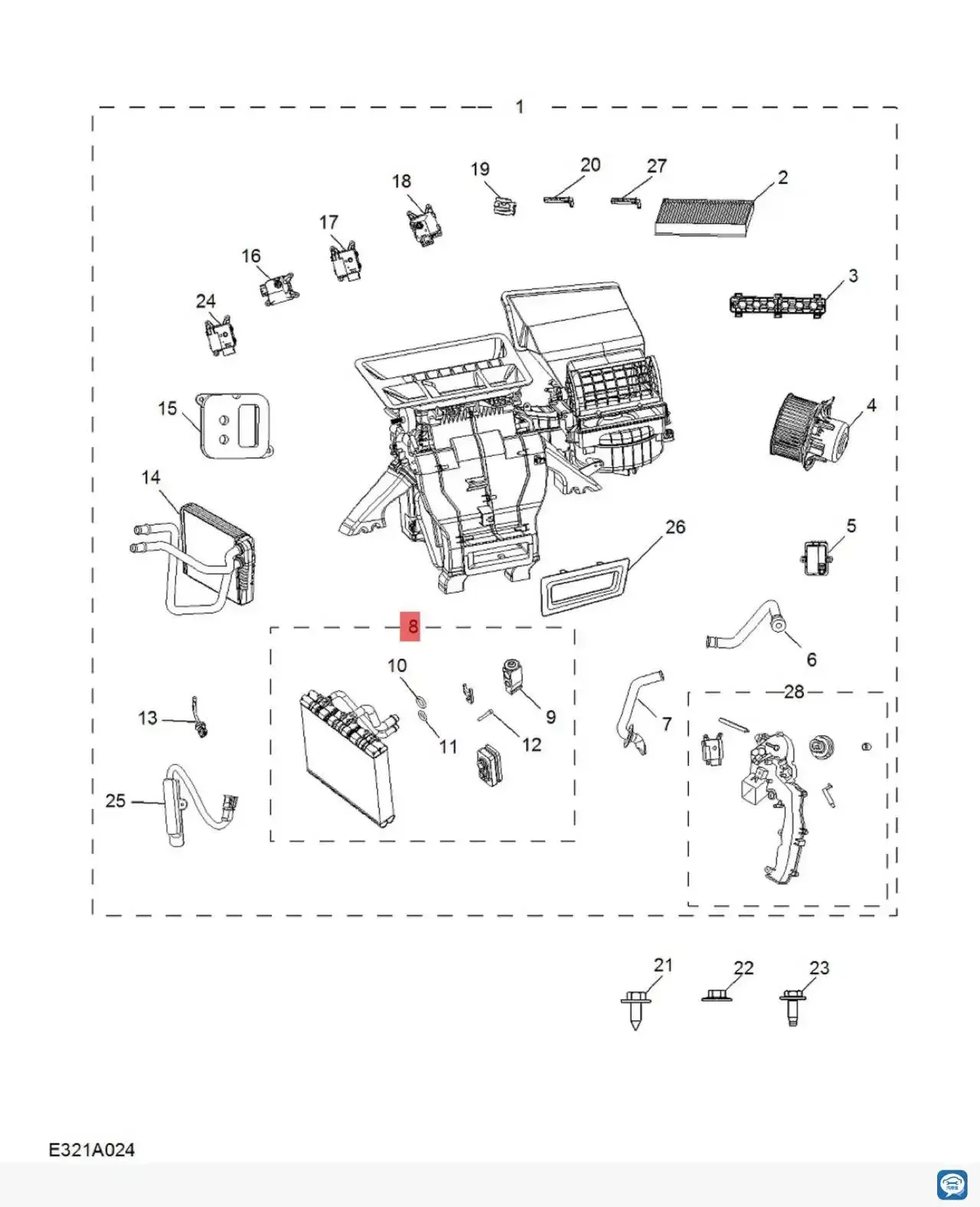 Ac Air Conditioning Evaporator 1kit Evaporator ac ASSY. for Chinese SAIC ROEWE RX5 MG GS engine Auto car motor parts 10170424