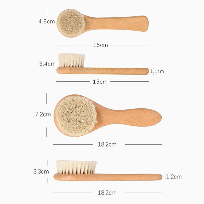 Baby Care Beech Wooden Handle Brush Baby Hbrush Newborn Infant Comb For Head Massager For Shower Pure Natur